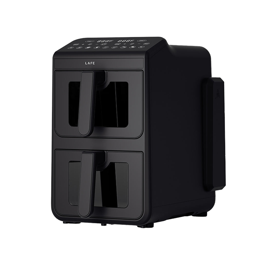 Friteuză fără ulei LAFE, friteuză cu aer cald, 2 compartimente, 5 L, putere 2460 W, afișaj LCD, Dual Fry