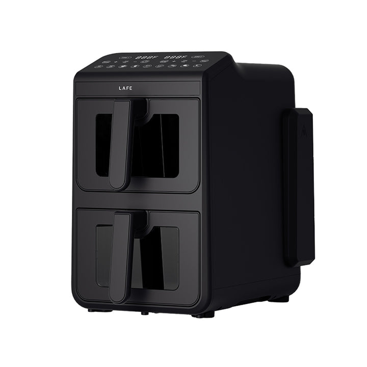 Friteuză fără ulei LAFE, friteuză cu aer cald, 2 compartimente, 5 L, putere 2460 W, afișaj LCD, Dual Fry