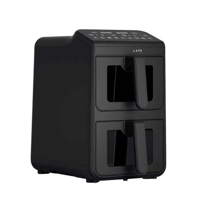 Friteuză fără ulei LAFE, friteuză cu aer cald, 2 compartimente, 5 L, putere 2460 W, afișaj LCD, Dual Fry