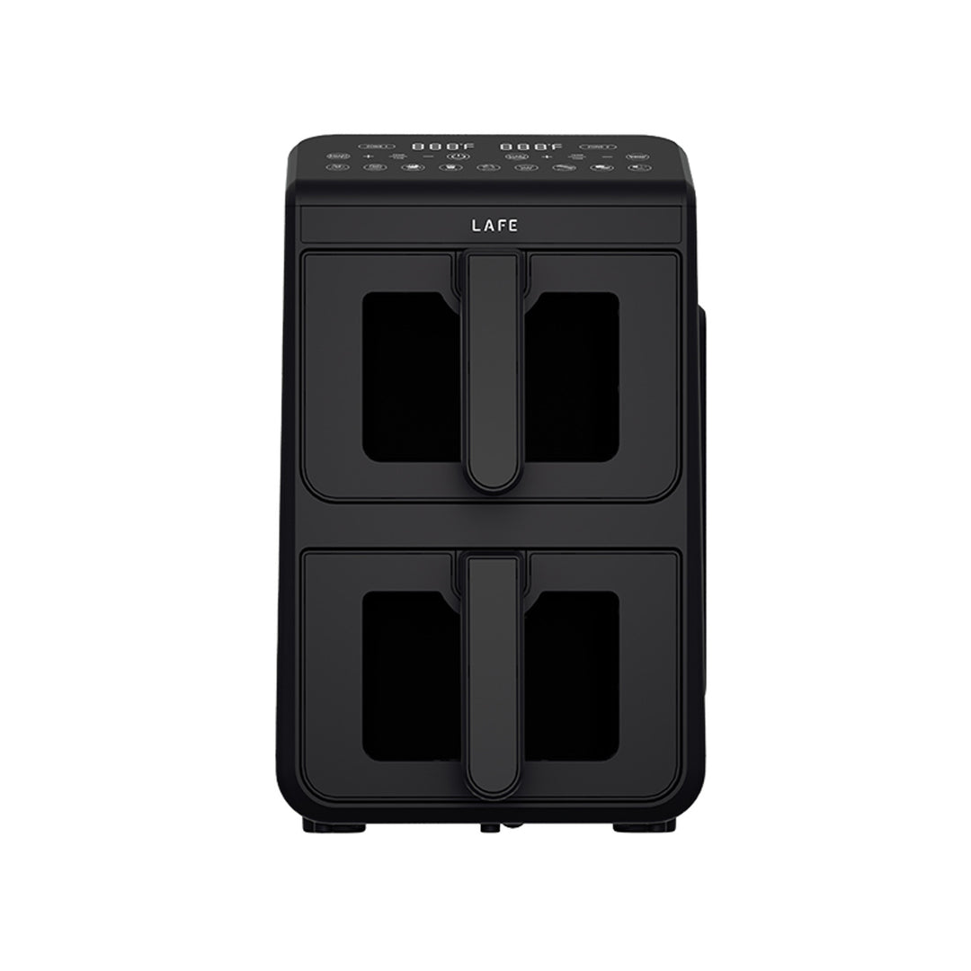 Friteuză fără ulei LAFE, friteuză cu aer cald, 2 compartimente, 5 L, putere 2460 W, afișaj LCD, Dual Fry