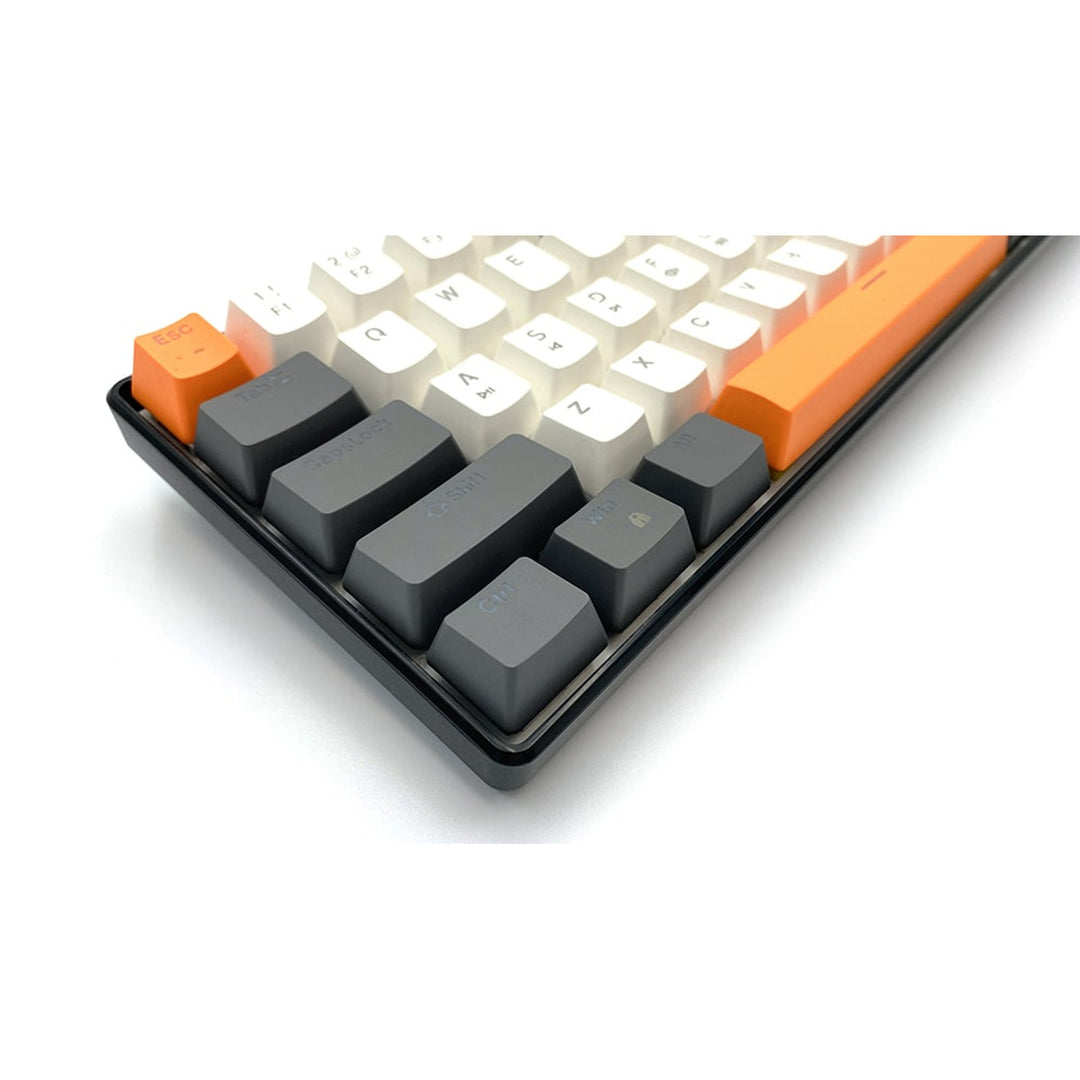 ZONE 61 - Tastatură mecanică scurtă pentru jocuri, 60%, comutatoare mecanice silențioase RED, iluminare colorată, 61 de taste, USB-C, Mediatech