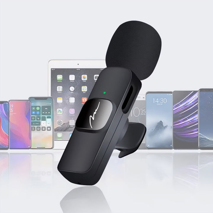 MICRO-MIC DUO – 2 microfoane wireless cu prindere la rever (set), cu clemă, iOS și Android (OTG), mini, super-sensibile. USB-C și LIGHTNING, Mediatech