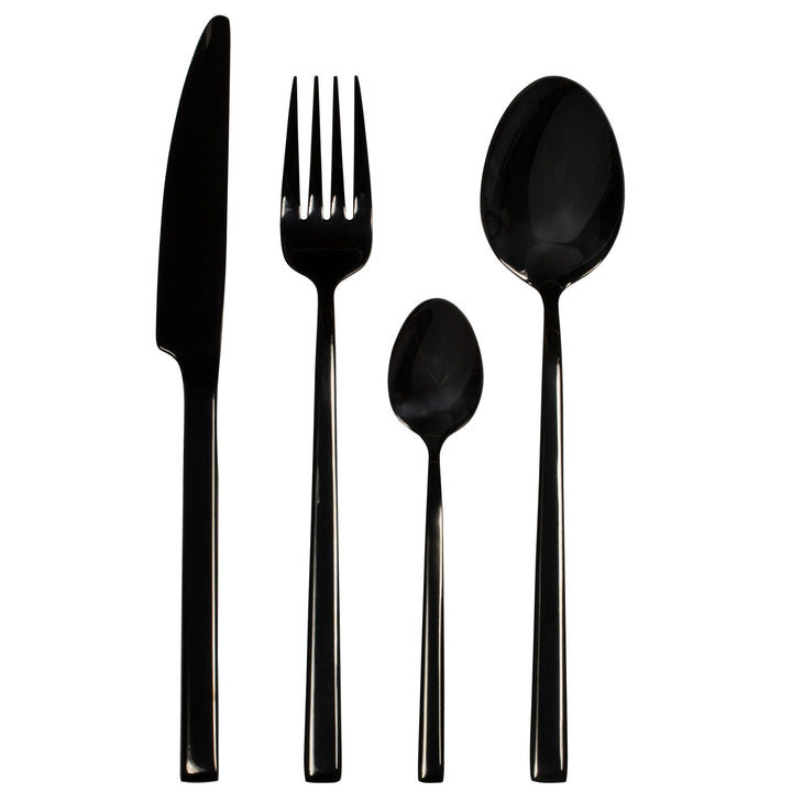 AMBITION Como Set de tacâmuri negru, 24 piese, pentru 6 persoane