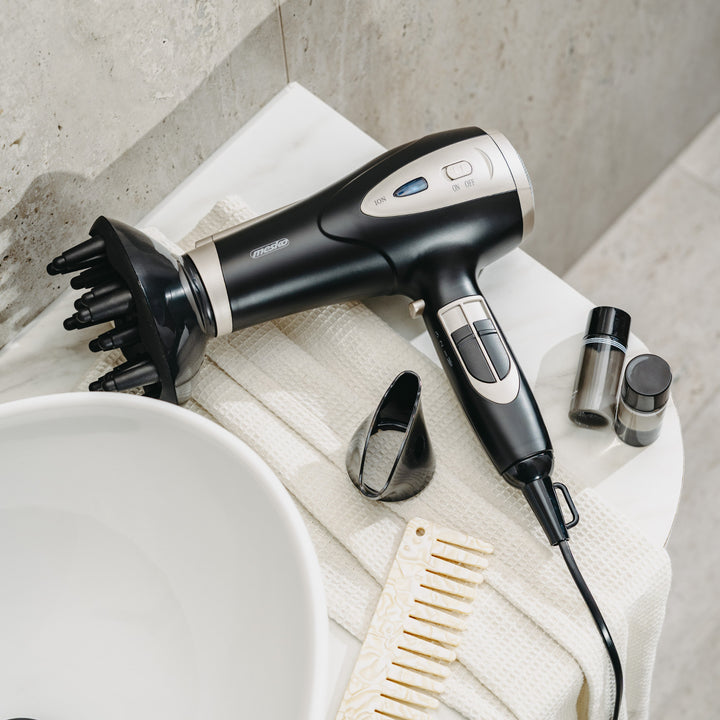 Uscător de păr Mesko, funcție de ionizare, difuzor, putere 2200 W, negru, MS 2287