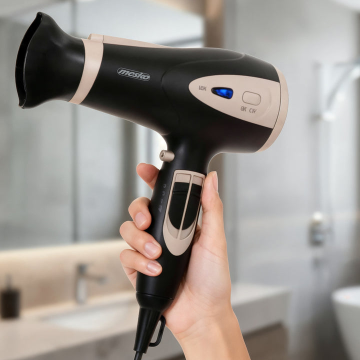 Uscător de păr Mesko, funcție de ionizare, difuzor, putere 2200 W, negru, MS 2287