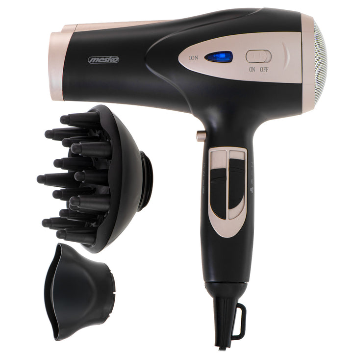 Uscător de păr Mesko, funcție de ionizare, difuzor, putere 2200 W, negru, MS 2287