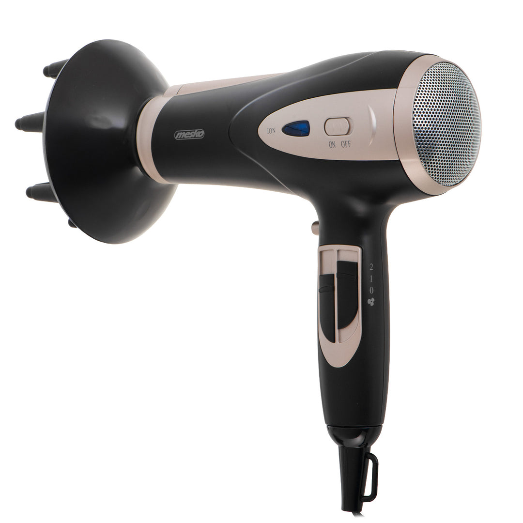 Uscător de păr Mesko, funcție de ionizare, difuzor, putere 2200 W, negru, MS 2287