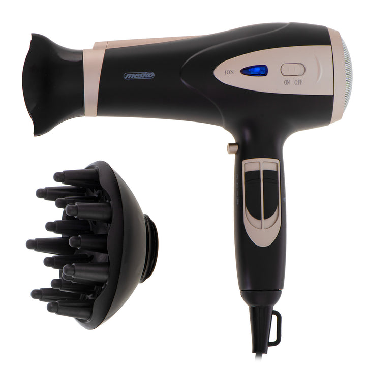 Uscător de păr Mesko, funcție de ionizare, difuzor, putere 2200 W, negru, MS 2287