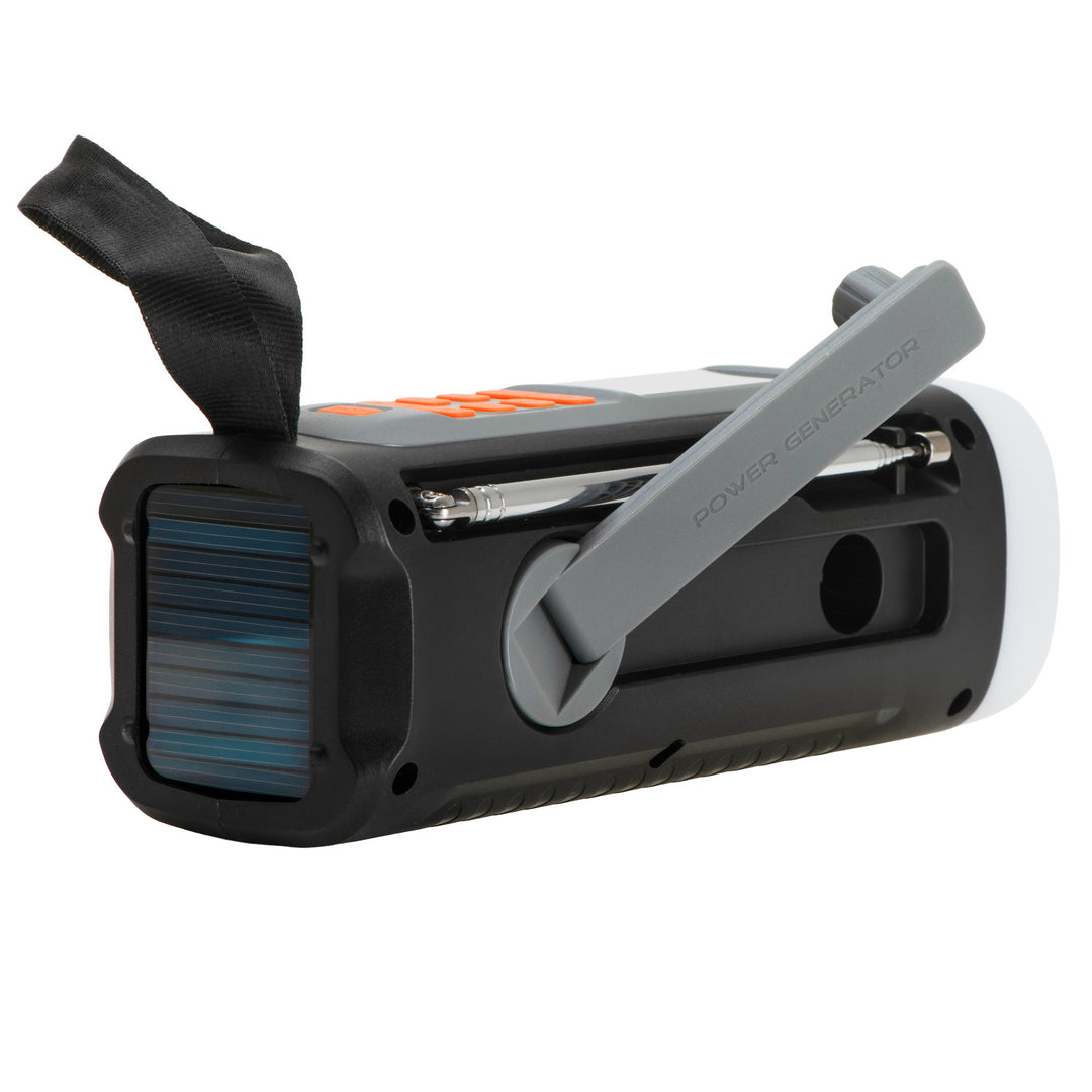 Radio de urgență Adler cu panou solar, manivelă și baterie externă, Bluetooth 5.0, lanternă LED de 4 W, 4500 mAh, AD 1920