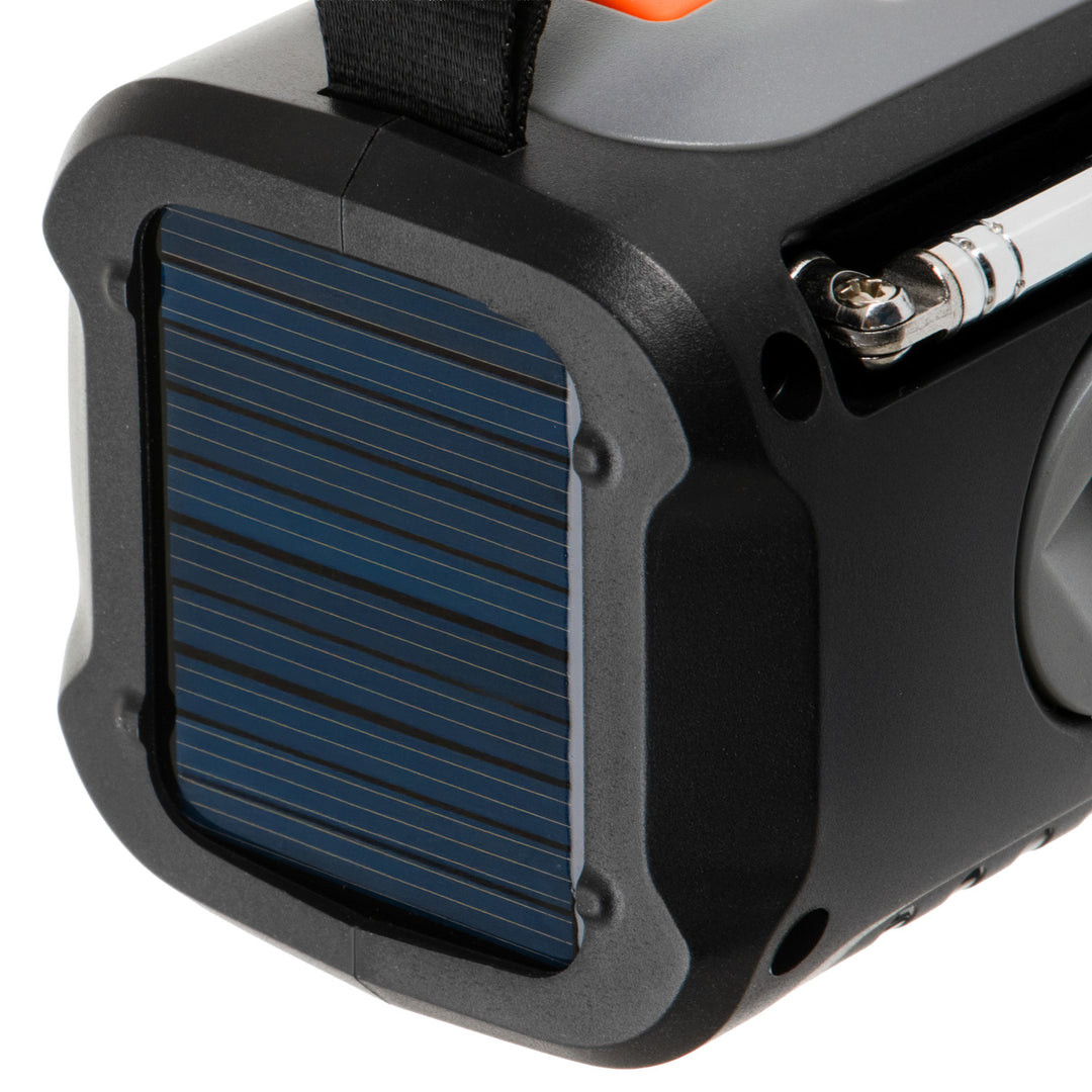 Radio de urgență Adler cu panou solar, manivelă și baterie externă, Bluetooth 5.0, lanternă LED de 4 W, 4500 mAh, AD 1920