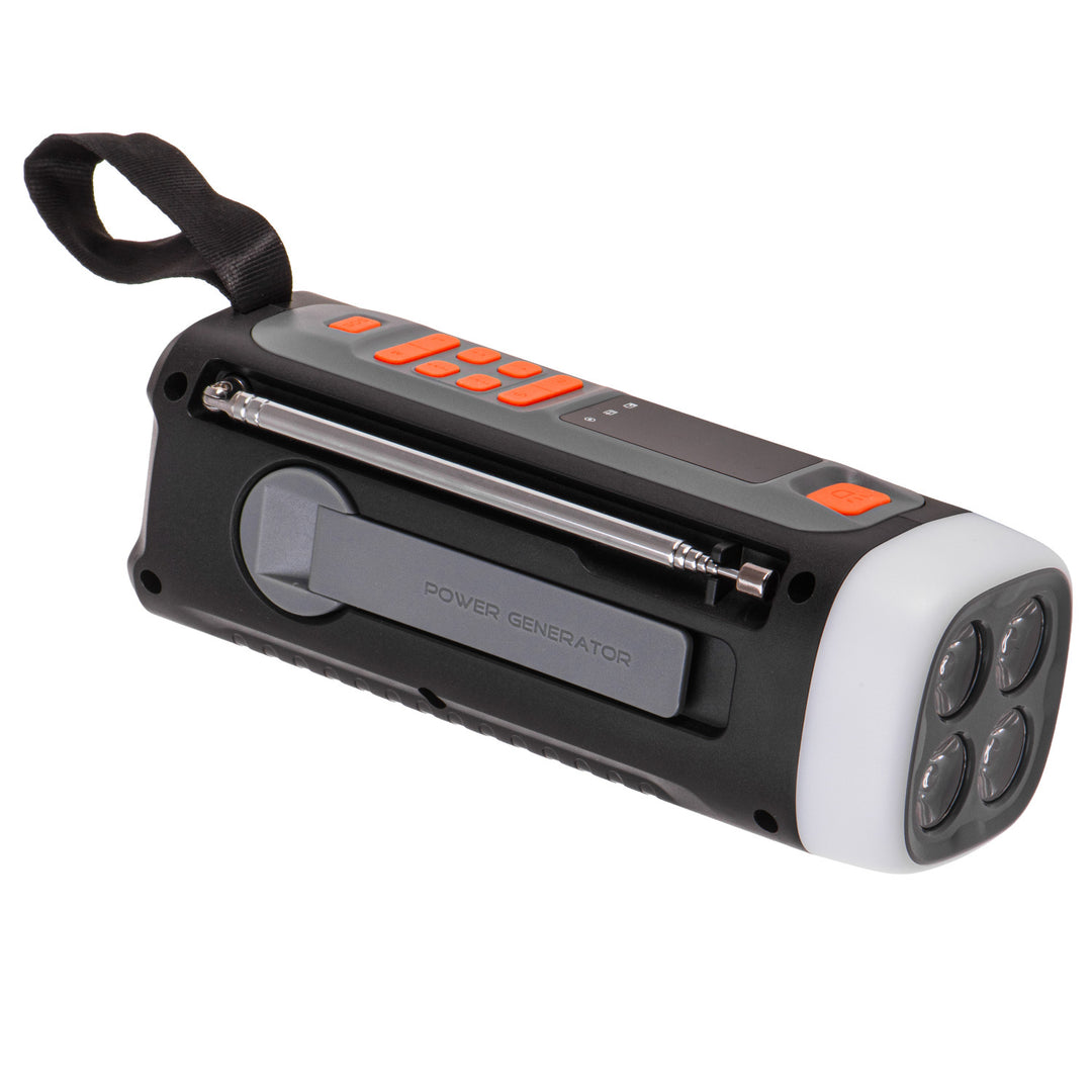 Radio de urgență Adler cu panou solar, manivelă și baterie externă, Bluetooth 5.0, lanternă LED de 4 W, 4500 mAh, AD 1920