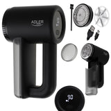 Aparat de ras pentru țesături Adler, ecran LCD, 3 viteze de funcționare, negru, AD 9617 negru