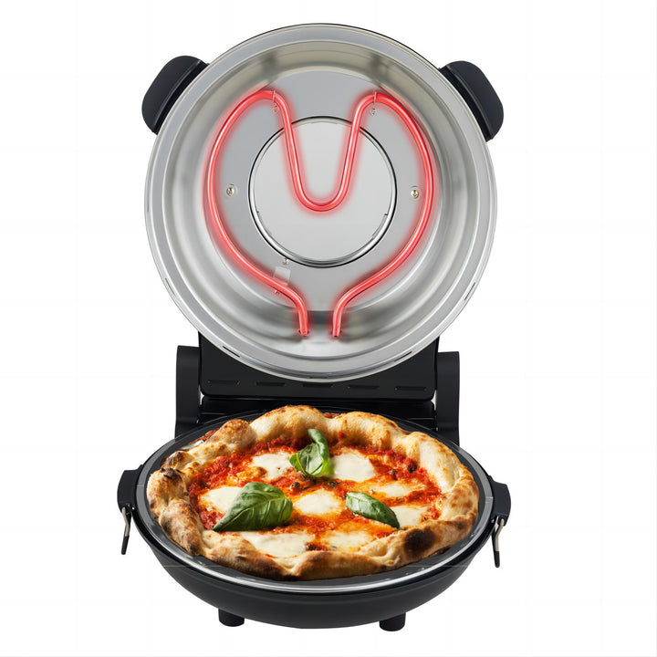 Cuptor pentru pizza Adler, control al temperaturii până la 400 °C, piatră ceramică, două elemente de încălzire, AD 6314