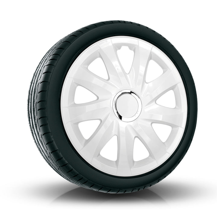 Capace universale pentru jante NRM Drift de 13'', albe, set de 4 bucăți