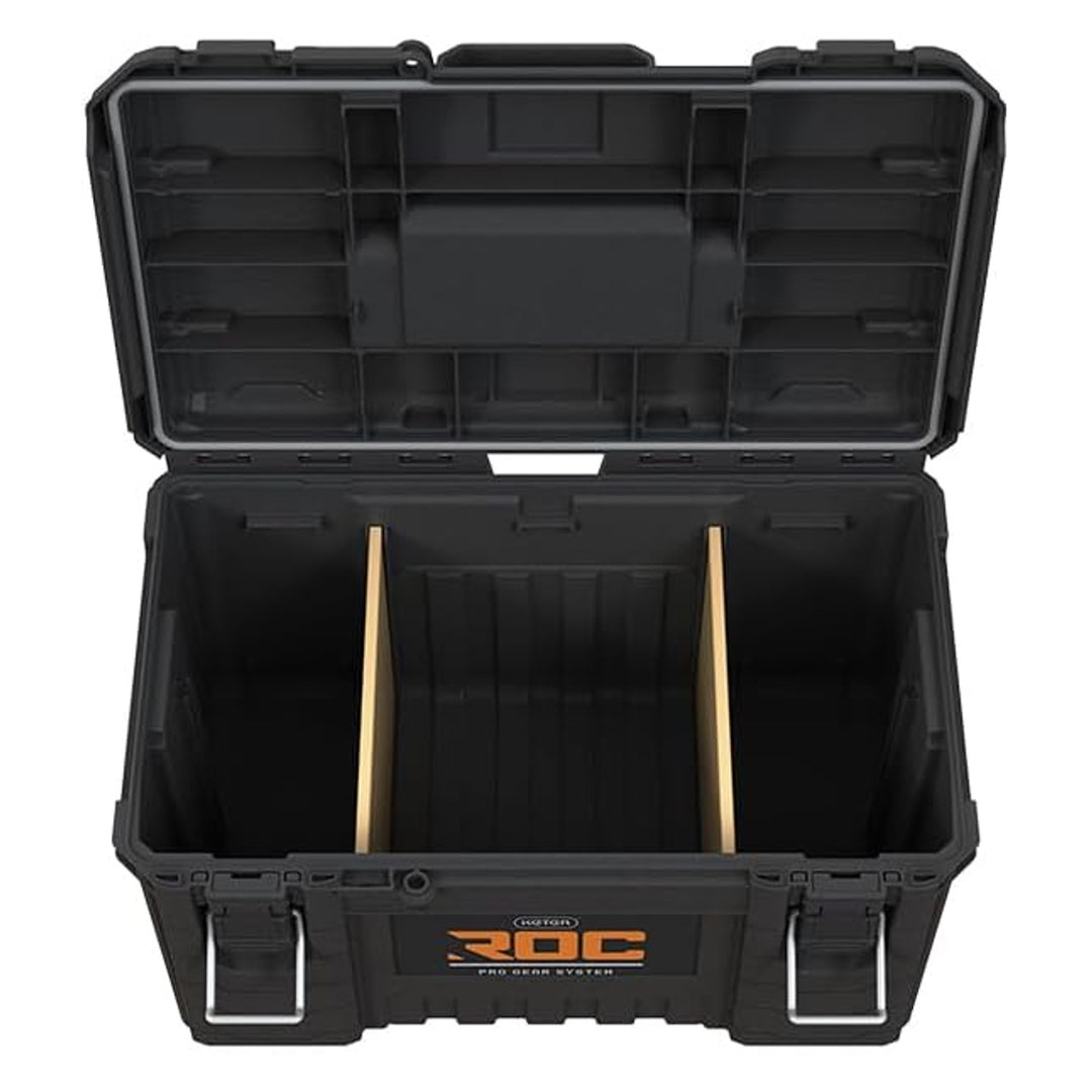 Cutie de scule Keter ROC XL Pro Gear 2.0, capacitate de încărcare 72 kg, mânere Pro Mount, poate fi agățată pe perete, 256980