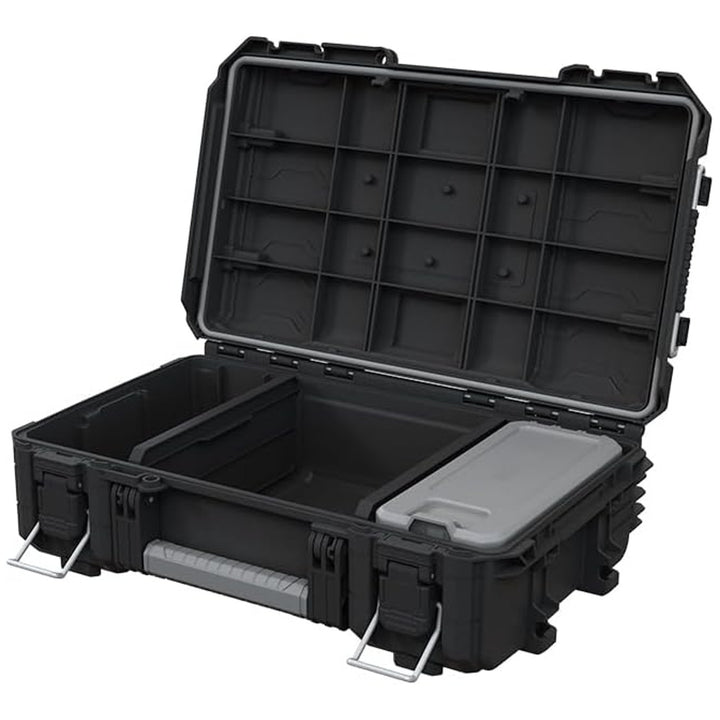 Valiză pentru scule Keter ROC Pro Gear 2.0, capacitate de încărcare de 36 kg, loc pentru lacăt, garnitură de protecție împotriva prafului și apei, organizator cu capac inclus, posibilitate de montare pe perete, 256979