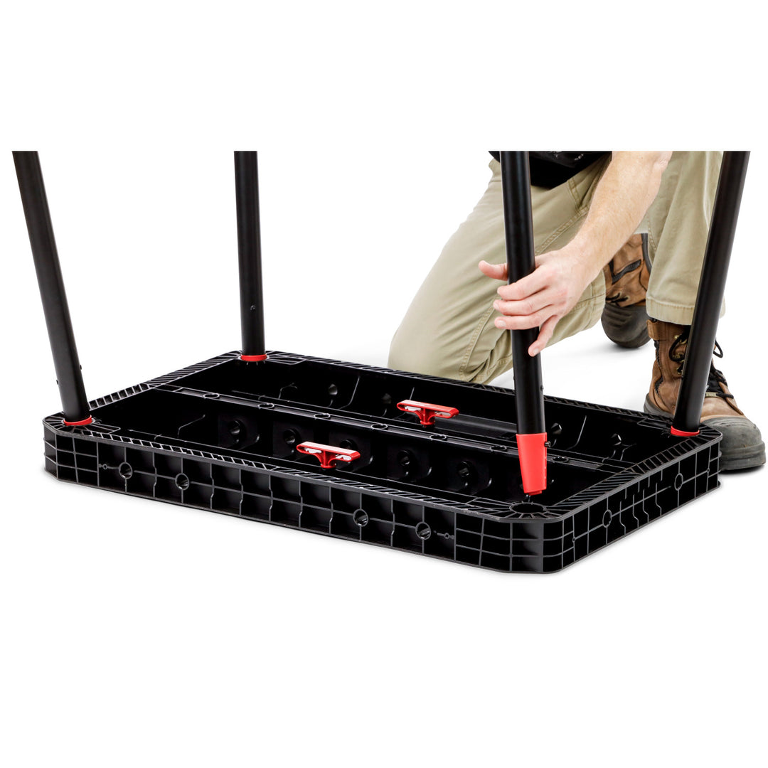 Banc de lucru Keter Ultimate, pliabil, capacitate de încărcare de până la 453 kg, asamblare în 30 de secunde, spațiu de lucru mare cu găuri de 3/4 inch, portabil, 262936