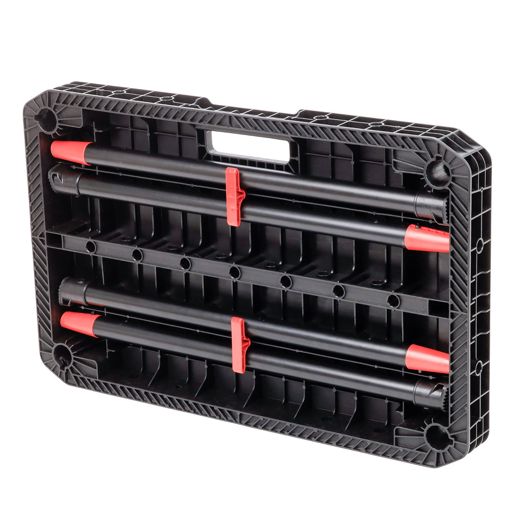 Banc de lucru Keter Ultimate, pliabil, capacitate de încărcare de până la 453 kg, asamblare în 30 de secunde, spațiu de lucru mare cu găuri de 3/4 inch, portabil, 262936