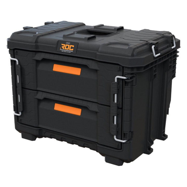 Cutie de scule XL Keter ROC Pro Gear 2.0, cu două sertare, separatoare incluse, loc pentru lacăt, închizători frontale, 259841
