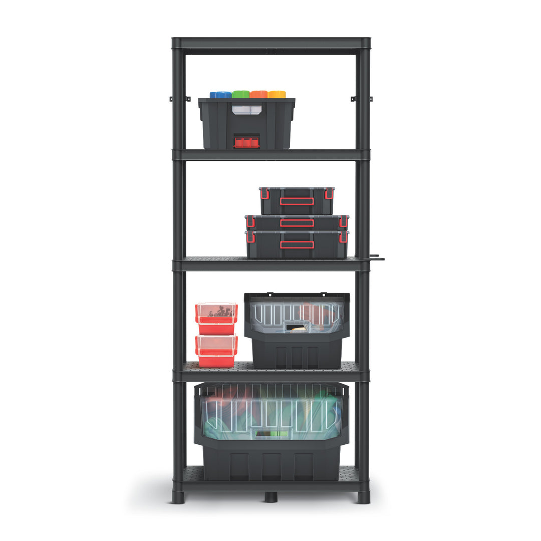 Rafturi Stackaro Solid 75 Kistenberg, sarcină maximă totală 220 kg, 5 rafturi, montare pe perete, KSS75L5HD-S411