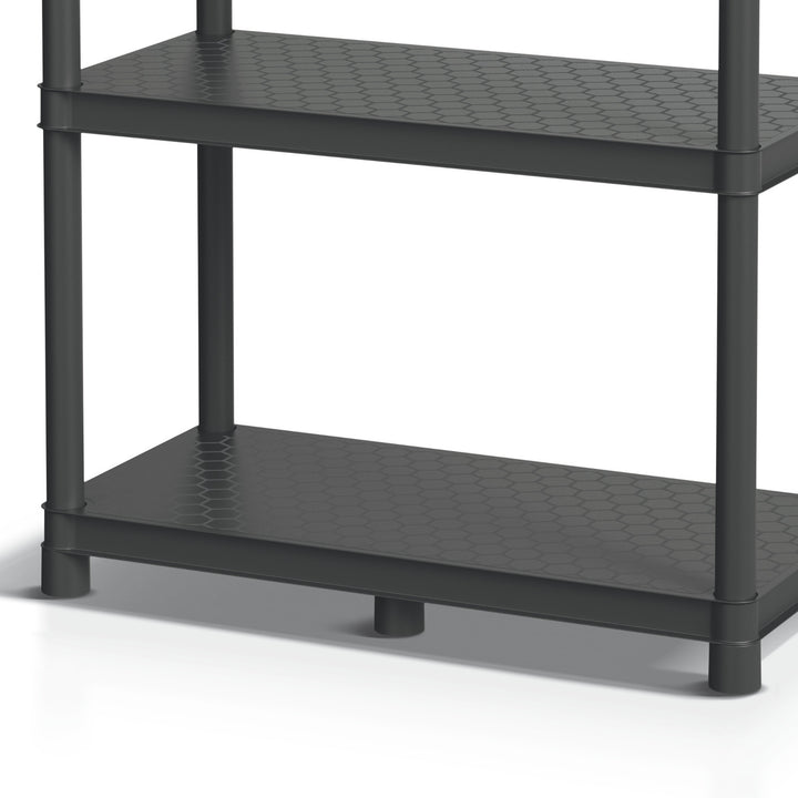 Rafturi Stackaro Solid 75 Kistenberg, sarcină maximă totală 220 kg, 5 rafturi, montare pe perete, KSS75L5HD-S411