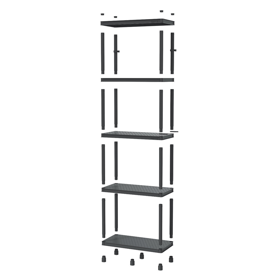 Rafturi Stackaro Solid 75 Kistenberg, sarcină maximă totală 220 kg, 5 rafturi, montare pe perete, KSS75L5HD-S411