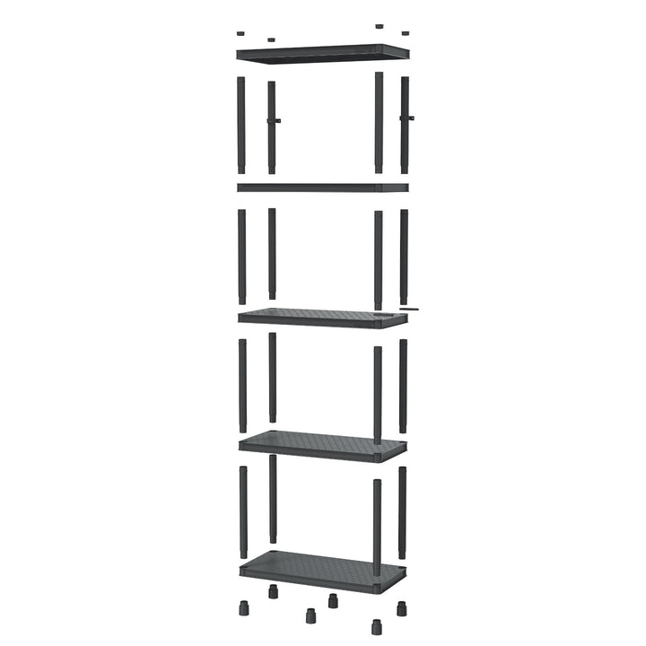 Rafturi Stackaro Solid 75 Kistenberg, sarcină maximă totală 220 kg, 5 rafturi, montare pe perete, KSS75L5HD-S411