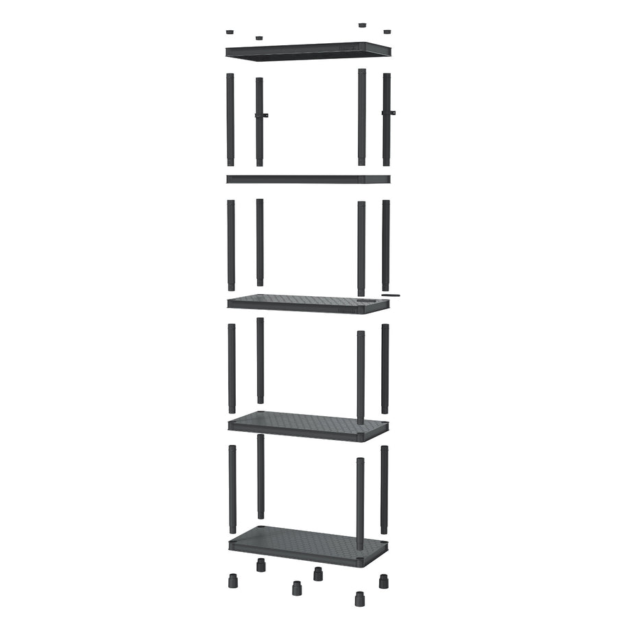 Rafturi Stackaro Solid 75 Kistenberg, sarcină maximă totală 220 kg, 5 rafturi, montare pe perete, KSS75L5HD-S411