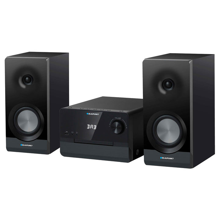 Micro sistem Blaupunkt, putere RMS 100 W, tuner DAB+, afișaj LED, radio FM, antenă telescopică inclusă, conector HDMI ARC, CD/MP3/USB/BT, ceas cu funcție de alarmă, MS49DAB