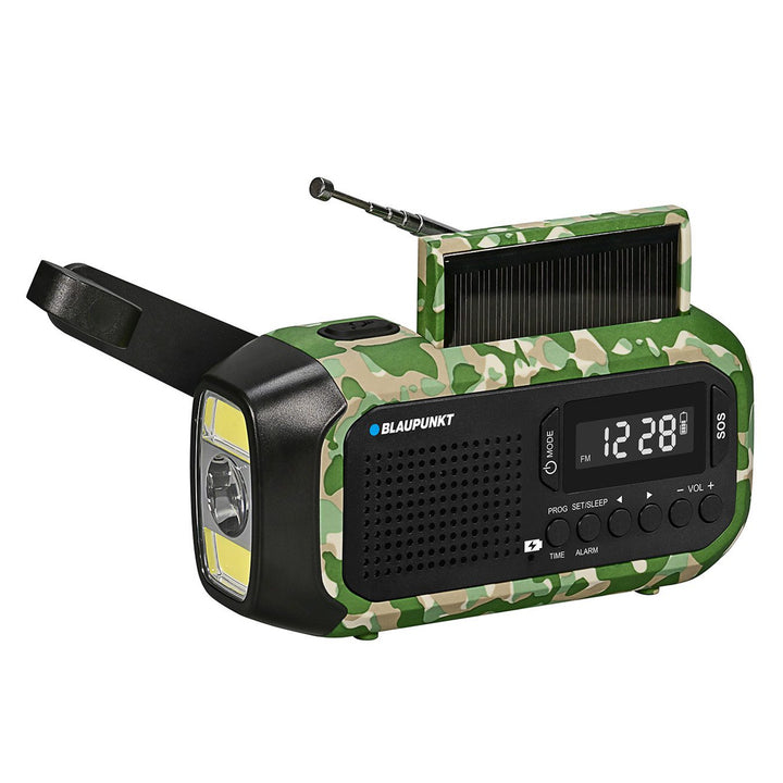 Radio FM de urgență Blaupunkt, lanternă LED, lumină de citit, sistem triplu de încărcare, alarmă SOS, ER20GC