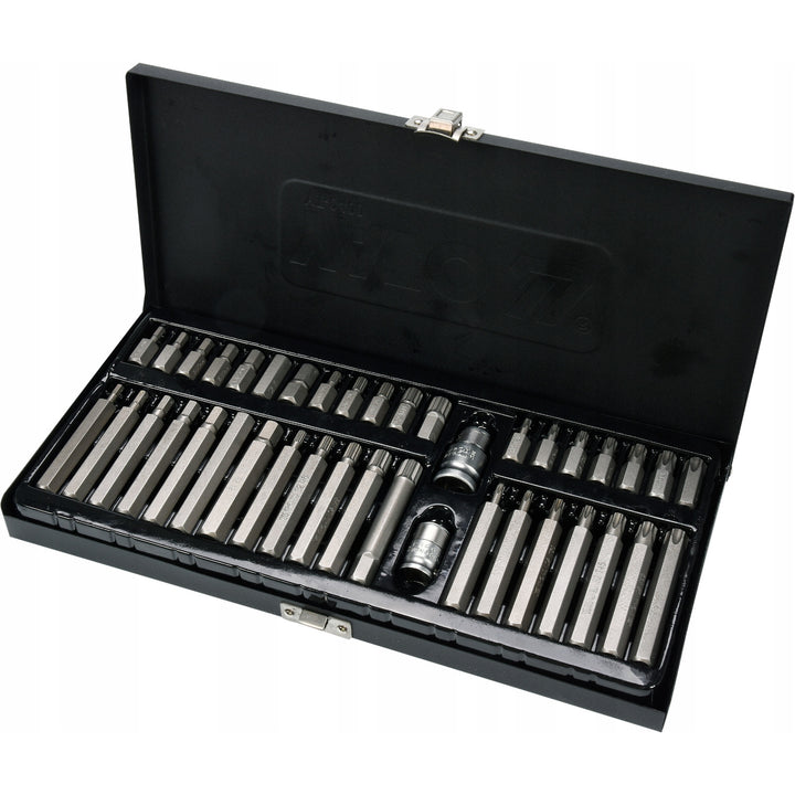 Set profesional de biți Yato, Torx, Spline, Hex, fabricat din aliaj de oțel pentru scule S2, duritate ridicată HRC 58–62, în cutie, YT-0400