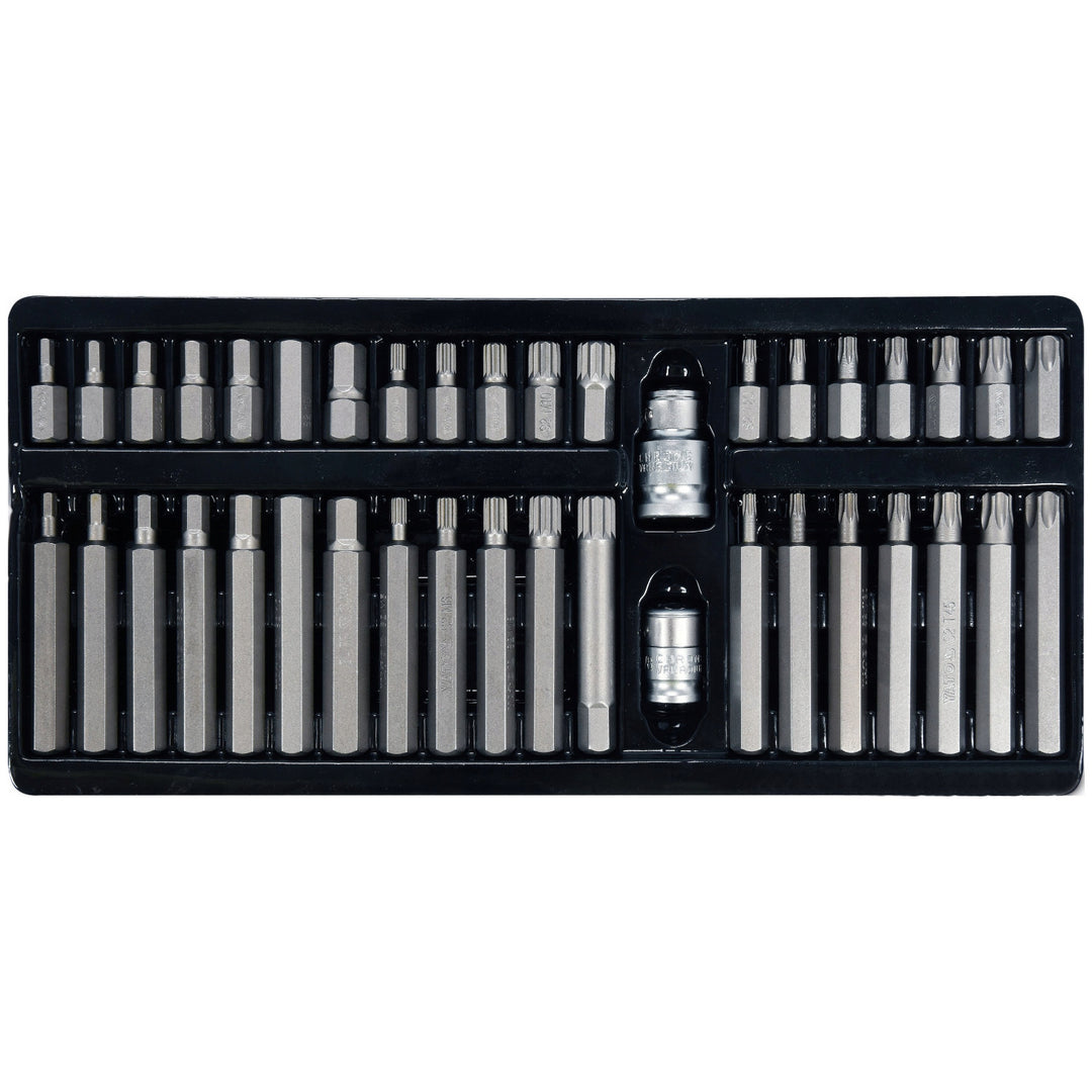 Set profesional de biți Yato, Torx, Spline, Hex, fabricat din aliaj de oțel pentru scule S2, duritate ridicată HRC 58–62, în cutie, YT-0400