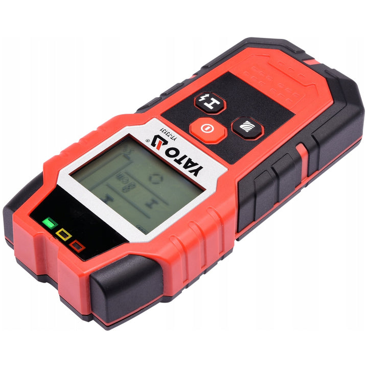 Detector profesional de cabluri și profile Yato, ecran mare cu iluminare LED, capac inclus, semnal sonor și trei LED-uri indicatoare, reglare a intensității de detectare, YT-73131
