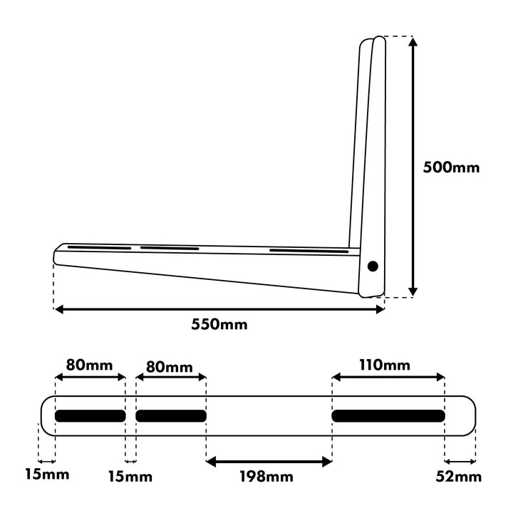 Suport / cârlig pentru aparatul de aer condiționat / pompa de căldură Maclean, lungimea brațului 500x550 mm, oțel zincat, până la 250 kg, MC-144