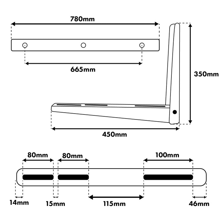 Suport / cârlig pentru aparatul de aer condiționat / pompa de căldură Maclean, dimensiuni 780x350x450 mm, oțel zincat, până la 180 kg, MC-146