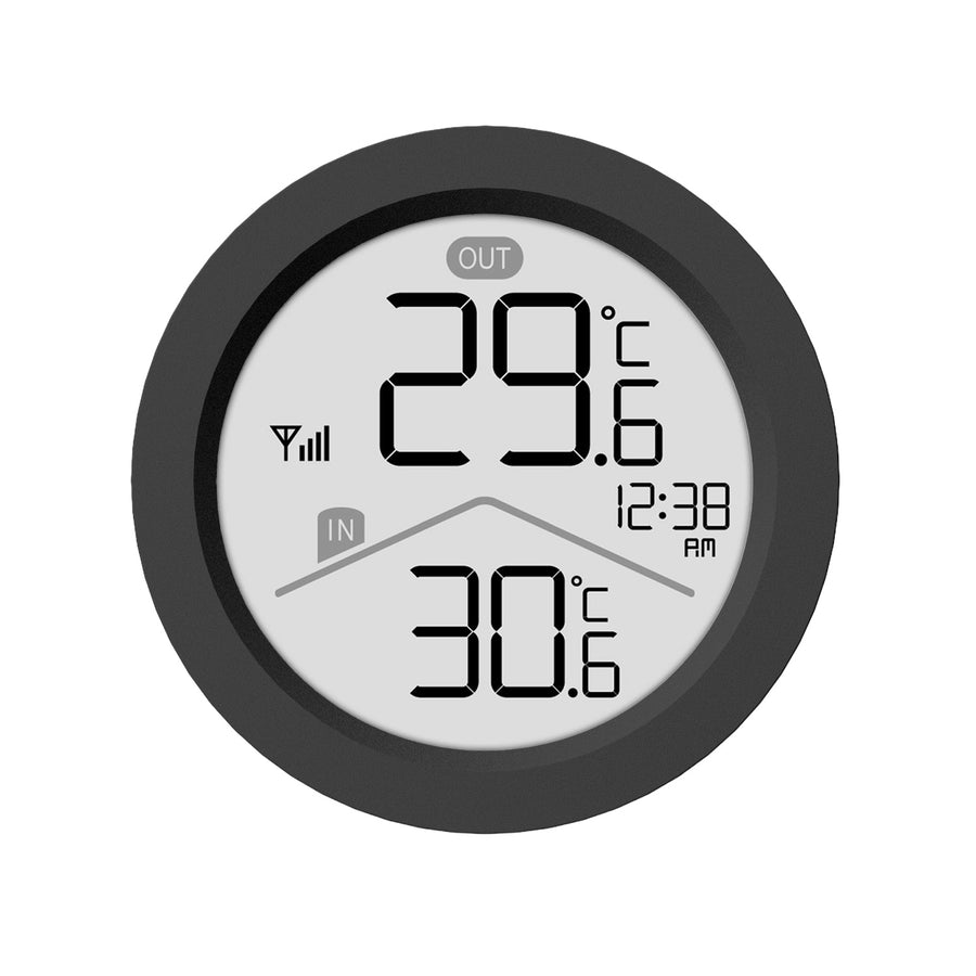 Stație meteo fără fir GreenBlue, temperatură interioară/exterioară, ceas, alegere între °C și °F, rază de acțiune de până la 60 m, negru, GB162 B
