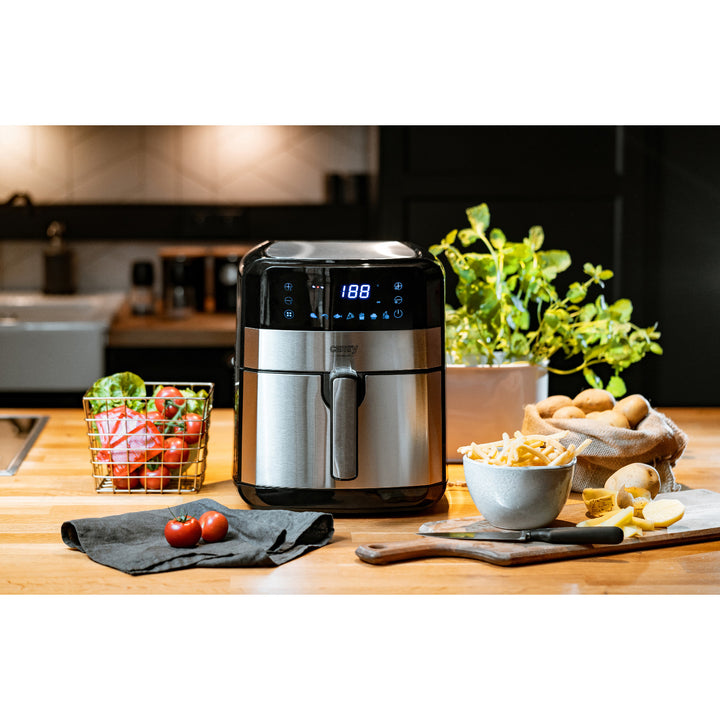 Friteuză fără ulei, 9 programe, 5,0 L, Airfryer, Camry CR 6311 + inserții de hârtie pentru friteuză, 16 cm, biodegradabile, 100 bucăți