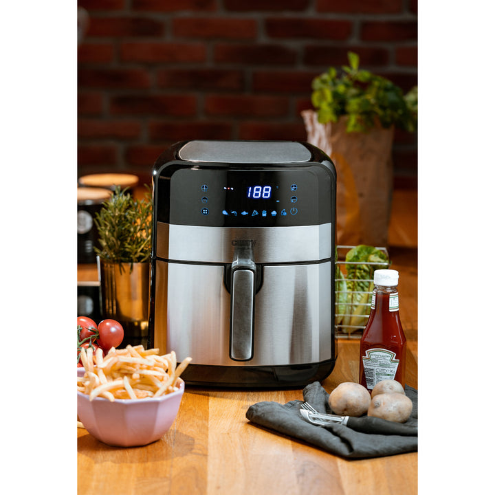 Friteuză fără ulei, 9 programe, 5,0 L, Airfryer, Camry CR 6311 + inserții de hârtie pentru friteuză, 16 cm, biodegradabile, 100 bucăți
