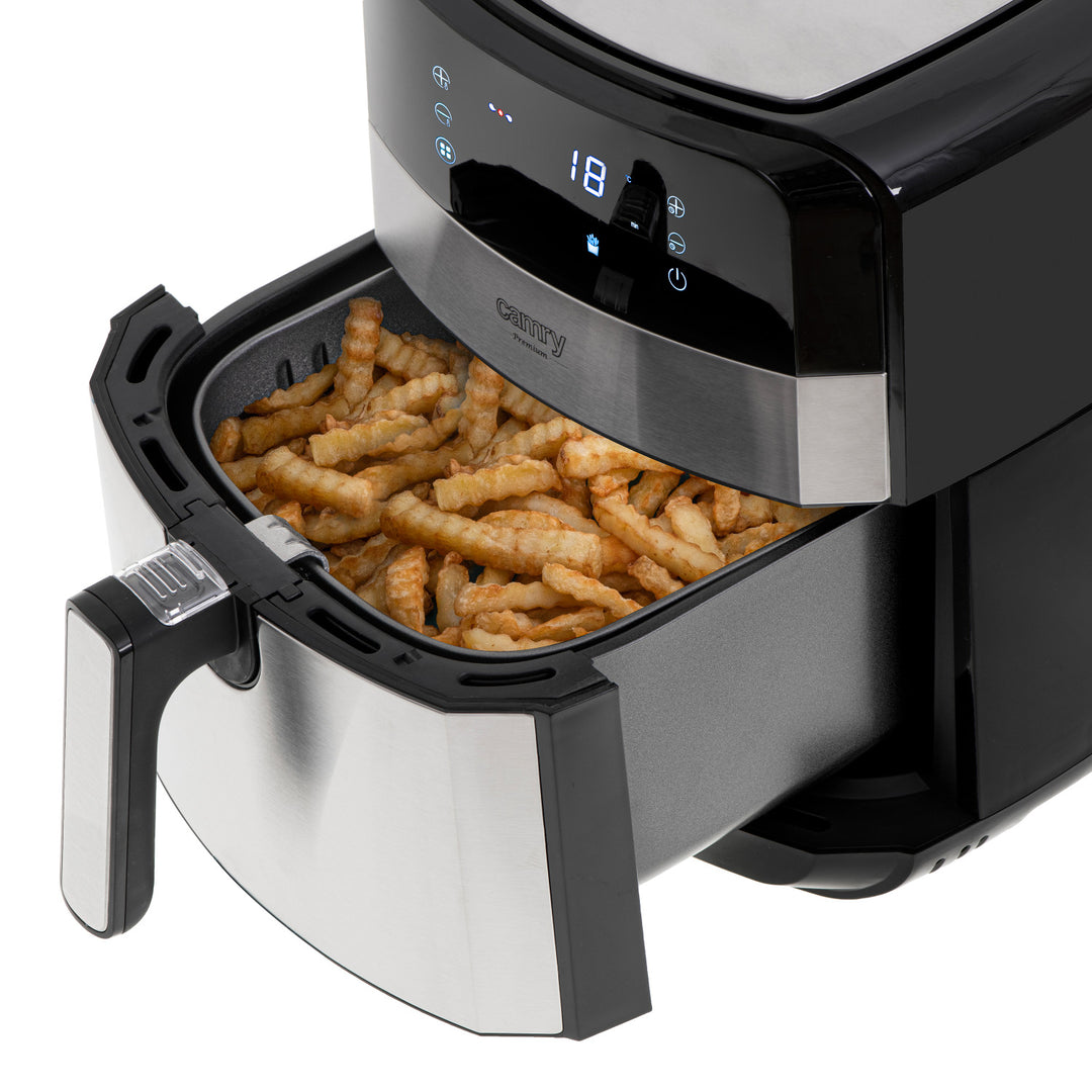 Friteuză fără ulei, 9 programe, 5,0 L, Airfryer, Camry CR 6311 + inserții de hârtie pentru friteuză, 16 cm, biodegradabile, 100 bucăți