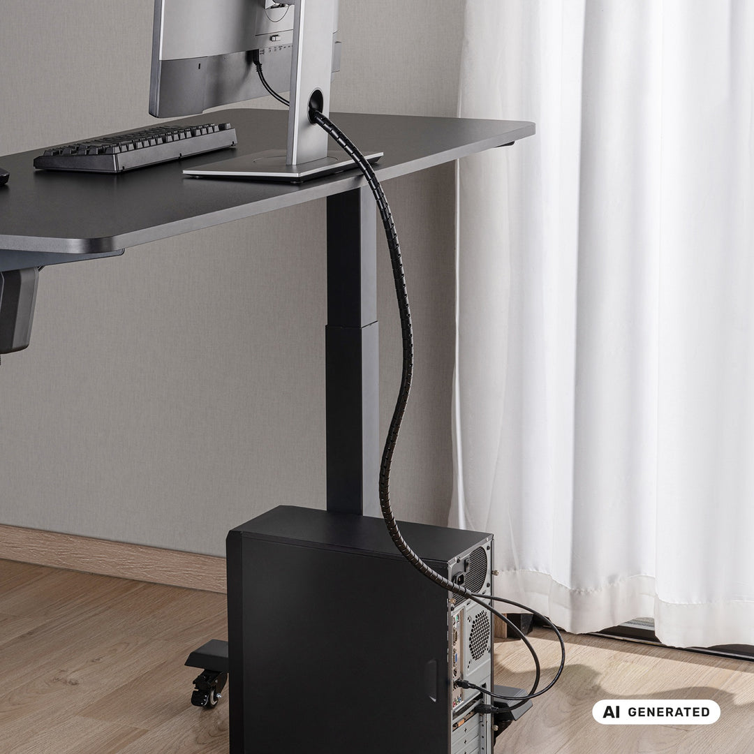 Organizator/protector pentru cabluri Maclean, 15 mm x 1000 mm, negru, MCTV-898 B