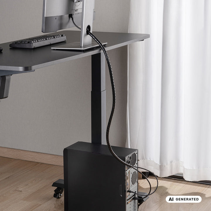 Organizator/protector pentru cabluri Maclean, 15 mm x 1000 mm, negru, MCTV-898 B