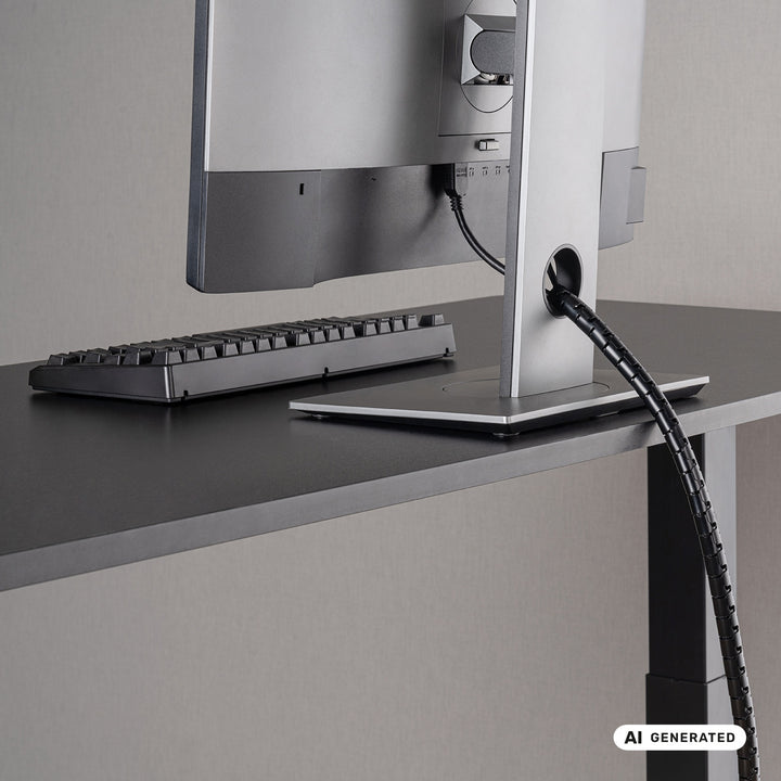 Organizator/protector pentru cabluri Maclean, 15 mm x 1000 mm, negru, MCTV-898 B