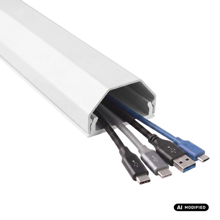 Banda de mascare din aluminiu pentru cabluri Maclean, 33x18x750 mm, albă, MCTV-897 W