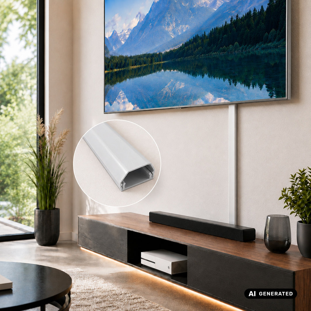 Banda de mascare din aluminiu pentru cabluri Maclean, 33x18x750 mm, albă, MCTV-897 W