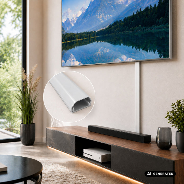 Banda de mascare din aluminiu pentru cabluri Maclean, 33x18x750 mm, albă, MCTV-897 W
