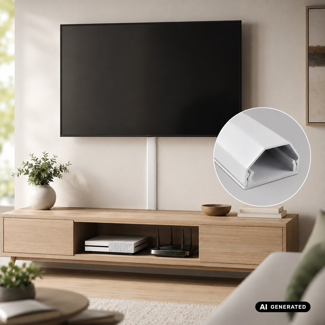 Banda de mascare din aluminiu pentru cabluri Maclean, 33x18x750 mm, albă, MCTV-897 W