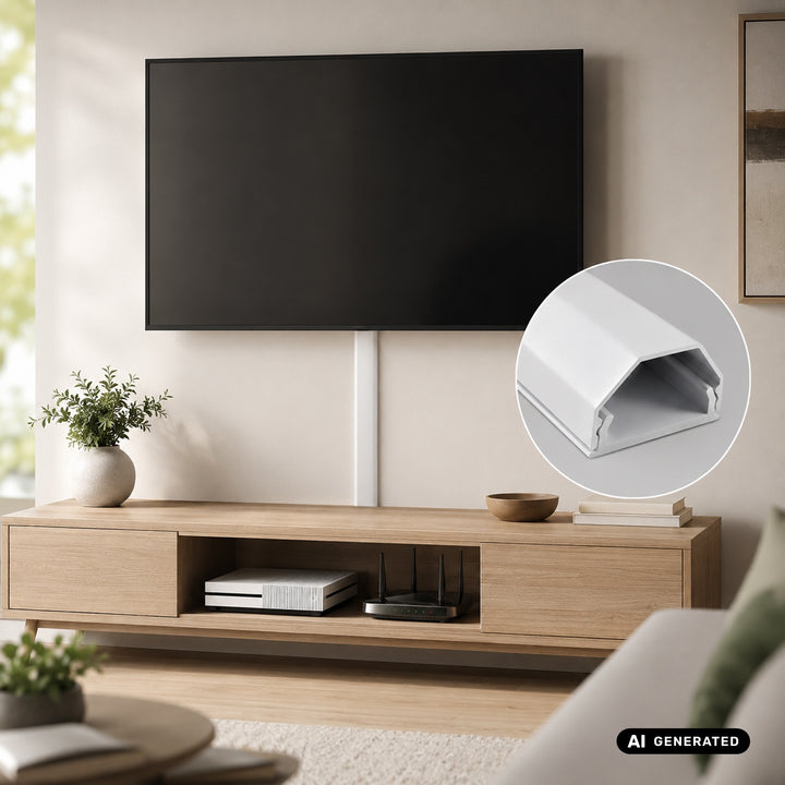 Banda de mascare din aluminiu pentru cabluri Maclean, 33x18x750 mm, albă, MCTV-897 W