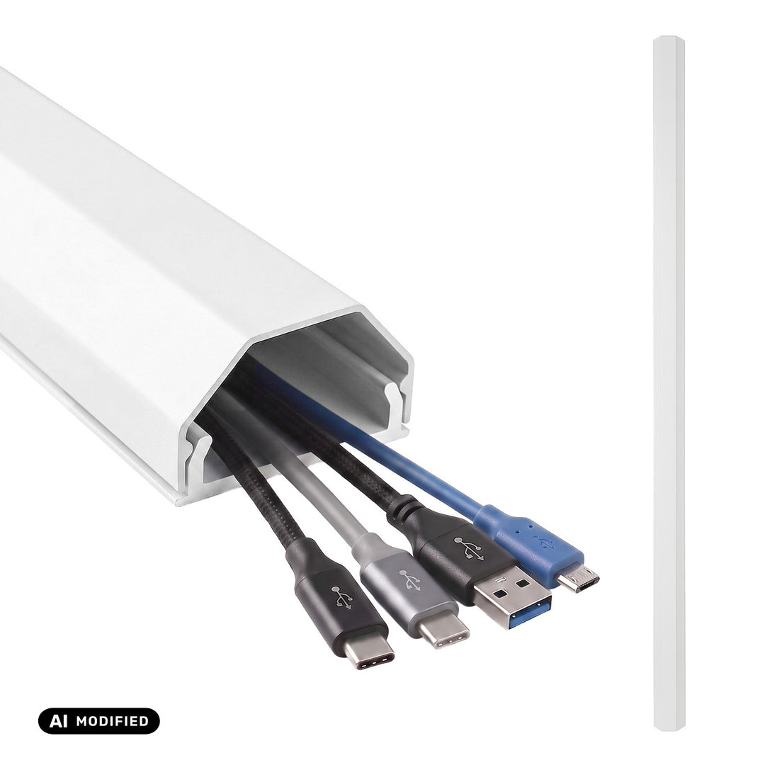 Banda de mascare din aluminiu pentru cabluri Maclean, 33x18x750 mm, albă, MCTV-897 W