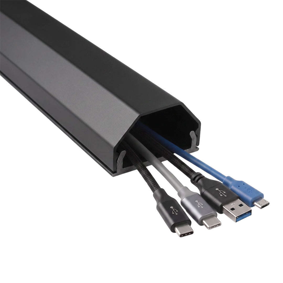 Profil de mascare din aluminiu pentru cabluri Maclean, 33x18x750 mm, negru, MCTV-897 B