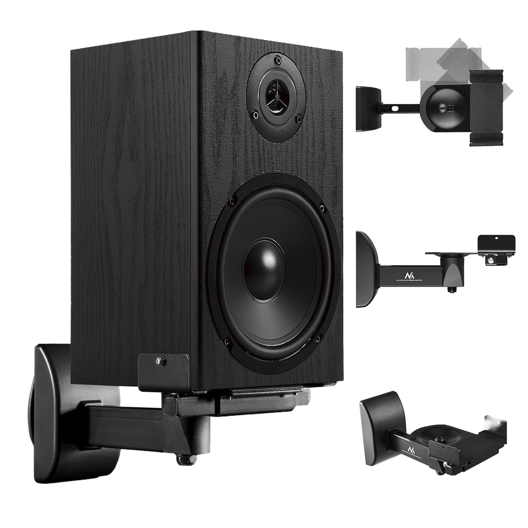 Set de suporturi / cârlige pentru difuzoare Maclean, universal, reglabil pe verticală +8°~-8° și pe orizontală +90°~-90°, max. 15 kg, MC-917
